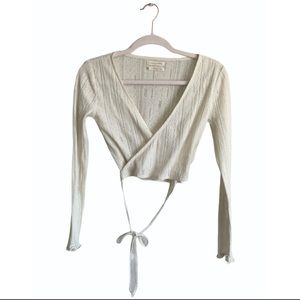 Urban Outfitters Long Sleeve Crop Tie Body Strap